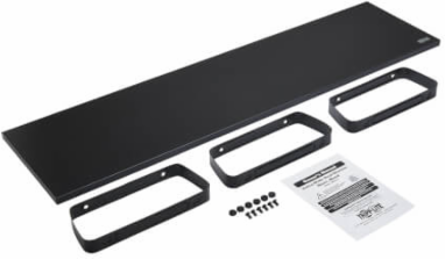 Dual-Monitor Riser for Desk, 39 x 10 in, Wood Top, Steel Legs, Black