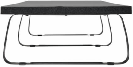 Dual-Monitor Riser for Desk, 39 x 10 in, Wood Top, Steel Legs, Black