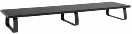 Dual-Monitor Riser for Desk, 39 x 10 in, Wood Top, Steel Legs, Black