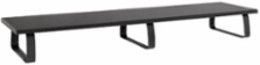 Dual-Monitor Riser for Desk, 39 x 10 in, Wood Top, Steel Legs, Black