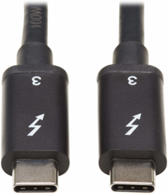 Thunderbolt 3 Cable, 0.5 m, 40 Gbps, 5A Power Delivery, 4K/60 Hz, Black