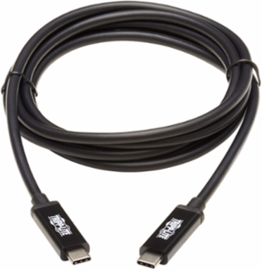 Thunderbolt 3 Active Cable, 2 m, 40 Gbps, 5A 100W Power Delivery, Black