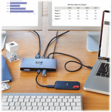 Docking Station, Thunderbolt 3, Dual Display, 8K DisplayPort, USB 3.2 Gen 2 10G, GbE, 60W Charging