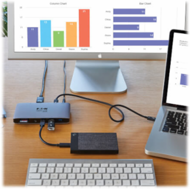 Thunderbolt 3 Dock with USB-C Compatibility, Dual Display - 8K DisplayPort, USB 3.2 Gen 2 10G, USB-A/USB-C Hub, GbE, International Plug Adapters