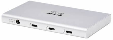 USB Hub, Thunderbolt 4, 4-Port, 8K, Dual 4K 60 Hz, USB 3.2 Gen 2, 100W Charging, Gray
