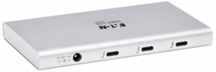 USB Hub, Thunderbolt 4, 4-Port, 8K, Dual 4K 60 Hz, USB 3.2 Gen 2, 100W Charging, Gray