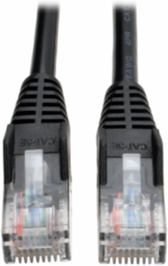 Cat5e Snagless Ethernet Patch Cable, 10 Ft, 1Gbps, UTP, Black