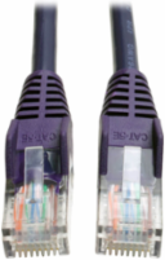 Cat5e 350 MHz Snagless Ethernet Cable, Purple, 10 Ft, UTP, 1Gbps