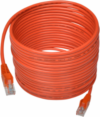 25 ft Cat5e 350 MHz Snagless UTP Ethernet Cable, Orange, 1 Gbps