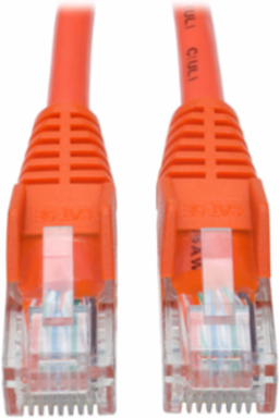 25 ft Cat5e 350 MHz Snagless UTP Ethernet Cable, Orange, 1 Gbps