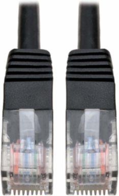 Cat5e 350 MHz Black Patch Cable, 12 Ft, RJ45 Male, UTP, 1 Gbps