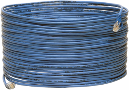 Cat5e Plenum Rated Snagless Patch Cable, 75 ft, UTP, 1Gbps, Blue