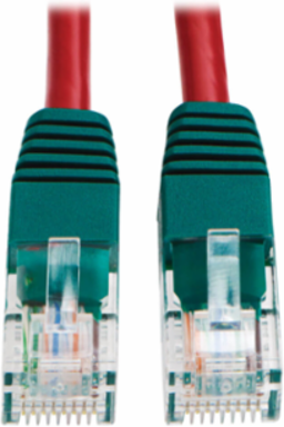 Cat5e 350 MHz Cross-over Patch Cable, 10 ft, Red, RJ45 Male Connectors
