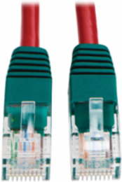 Cat5e 350 MHz Cross-over Patch Cable, 10 ft, Red, RJ45 Male Connectors