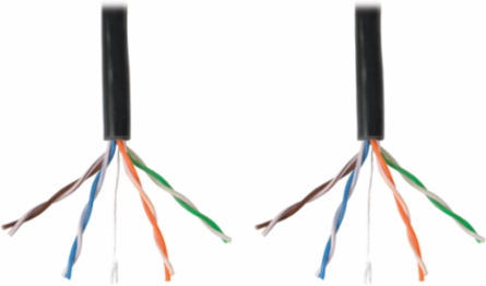 Cat5e 350 MHz Bulk UTP Solid-Core PVC Cable, Black, 1000 ft, CMR Rated
