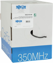 Cat5e 350 MHz Bulk UTP Solid-Core PVC Cable, Black, 1000 ft, CMR Rated