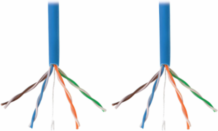 Cat5e PVC Cable 1000 ft, 350 MHz, 24 AWG, Blue, CMR-Rated