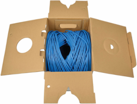 Cat5e PVC Cable 1000 ft, 350 MHz, 24 AWG, Blue, CMR-Rated
