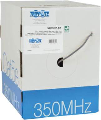Cat5e Bulk Cable 350MHz 24AWG UTP Solid PVC 1000 ft. Gray