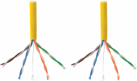 Cat5e 350 MHz Bulk PVC Cable, Yellow, 1000 ft, 24 AWG, CMR