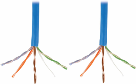 Cat5e 350 MHz 4-Pair Solid UTP Plenum-Rated PVC Cable, Blue, 1000 ft.