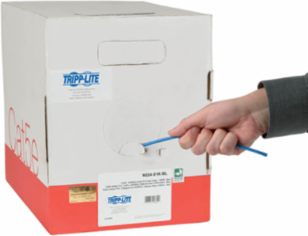 Cat5e 350 MHz 4-Pair Solid UTP Plenum-Rated PVC Cable, Blue, 1000 ft.