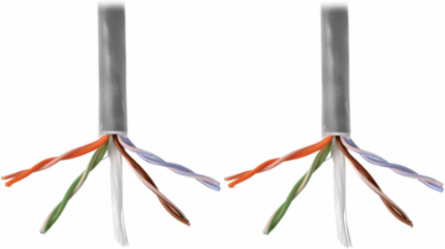 Cat5e 350 MHz Plenum-Rated PVC Cable 1000 ft, 24 AWG UTP, Gray