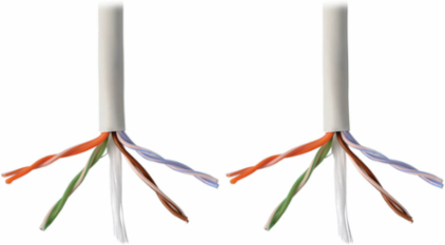 Cat5e 350 MHz Bulk UTP Solid-Core PVC Cable, 1000 ft., White, 24 AWG