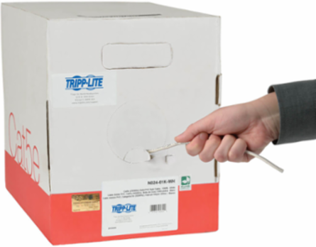 Cat5e 350 MHz Bulk UTP Solid-Core PVC Cable, 1000 ft., White, 24 AWG