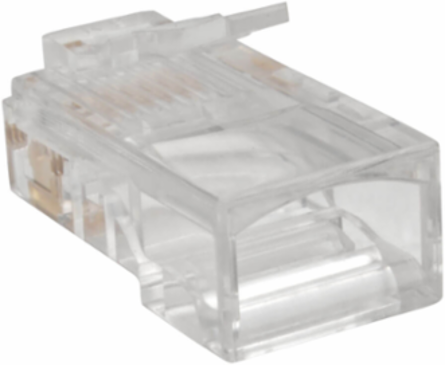 RJ45 Modular Connector, 100 Pack, 4-Pair Cat5e, Gold-Plated Contacts