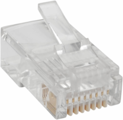 RJ45 Modular Connector, 100 Pack, 4-Pair Cat5e, Gold-Plated Contacts