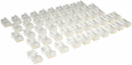 Cat5e RJ45 Modular In-Line Connectors, 50-Pack, 50 Micron Gold Contacts