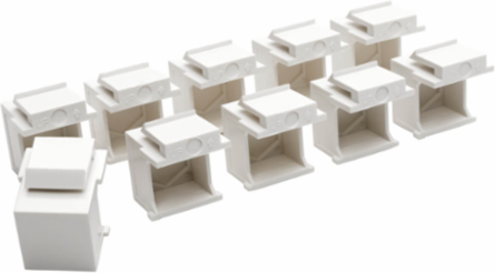 Snap-In Blank Keystone Jack Insert, White, 10 Pack