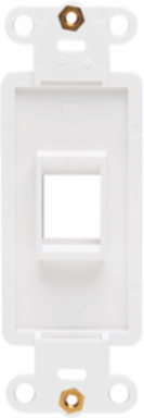 Decora Style Center Plate Insert, 1 Port, White, Compatible with Keystone Jacks