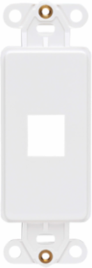 Decora Style Center Plate Insert, 1 Port, White, Compatible with Keystone Jacks