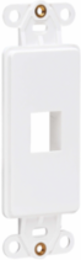 Decora Style Center Plate Insert, 1 Port, White, Compatible with Keystone Jacks