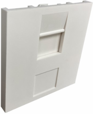 Module, 1-Port, UK-Style, Unloaded Shuttered, 50 x 50 mm, White, TAA