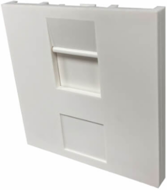 Module, 1-Port, UK-Style, Unloaded Shuttered, 50 x 50 mm, White, TAA