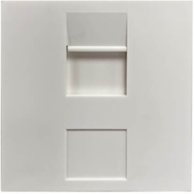 Module, 1-Port, UK-Style, Unloaded Shuttered, 50 x 50 mm, White, TAA