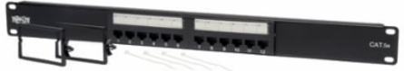 12-Port 1U Rack-Mount Cat5e Patch Panel, 110 Termination, TAA Compliant