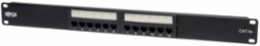 12-Port 1U Rack-Mount Cat5e Patch Panel, 110 Termination, TAA Compliant