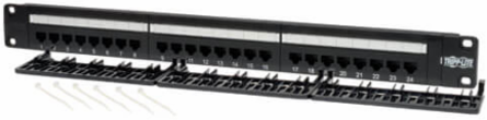 24-Port 1U Rack-Mount Cat5e Patch Panel, UTP Cable, TAA Compliant