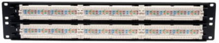 48-Port 2U Rack-Mount Cat5e Patch Panel, 568B, 110-Type Termination, TAA