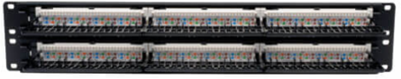 48-Port 2U Rack-Mount Cat5e Patch Panel, 568B, 110-Type Termination, TAA