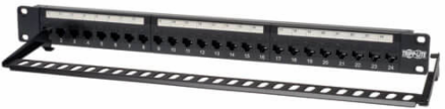 24-Port Rack-Mount Cat5e Patch Panel, 1U, RJ45 Ethernet, TAA Compliant