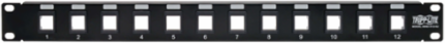 12-Port 1U Rack-Mount Blank Keystone Patch Panel, RJ45, HDMI, USB