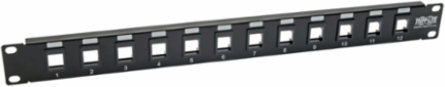 12-Port 1U Rack-Mount Blank Keystone Patch Panel, RJ45, HDMI, USB