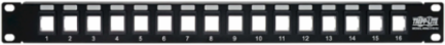 16-Port 1U Rack-Mount Blank Keystone Multimedia Patch Panel, 19 Inch