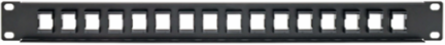16-Port 1U Rack-Mount Blank Keystone Multimedia Patch Panel, 19 Inch
