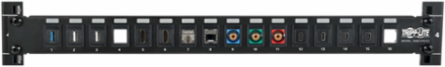 16-Port 1U Rack-Mount Blank Keystone Multimedia Patch Panel, 19 Inch